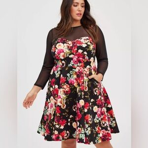 Torrid Mini Scuba Illusion Neck Dress Size 0